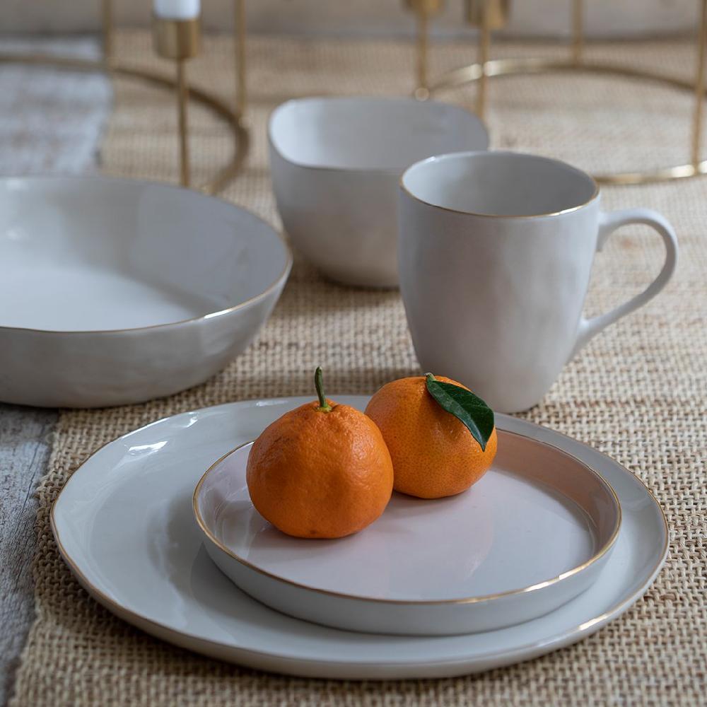 Be Home 24k Gold Tam Stoneware Mug Pearl Set Of 2