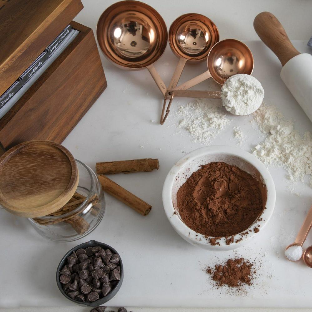 Be Home Acacia Wood Recipe Box & Cards Set