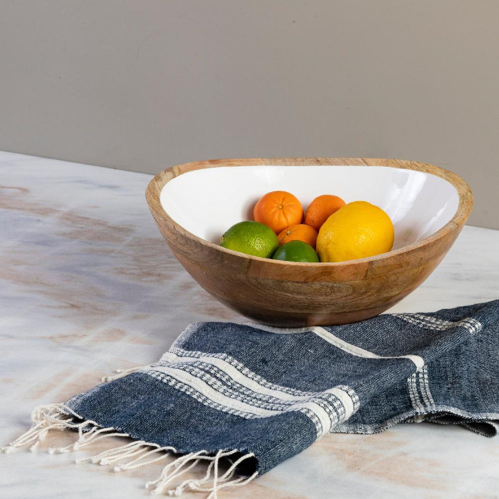 Be Home Aden Cotton Hand Towel Navy With Natural