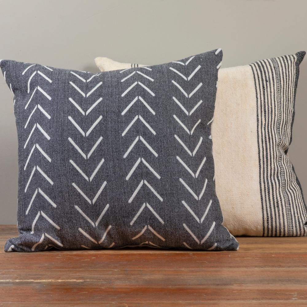 Be Home Alpaca Square Pillow Grey With Chevrons