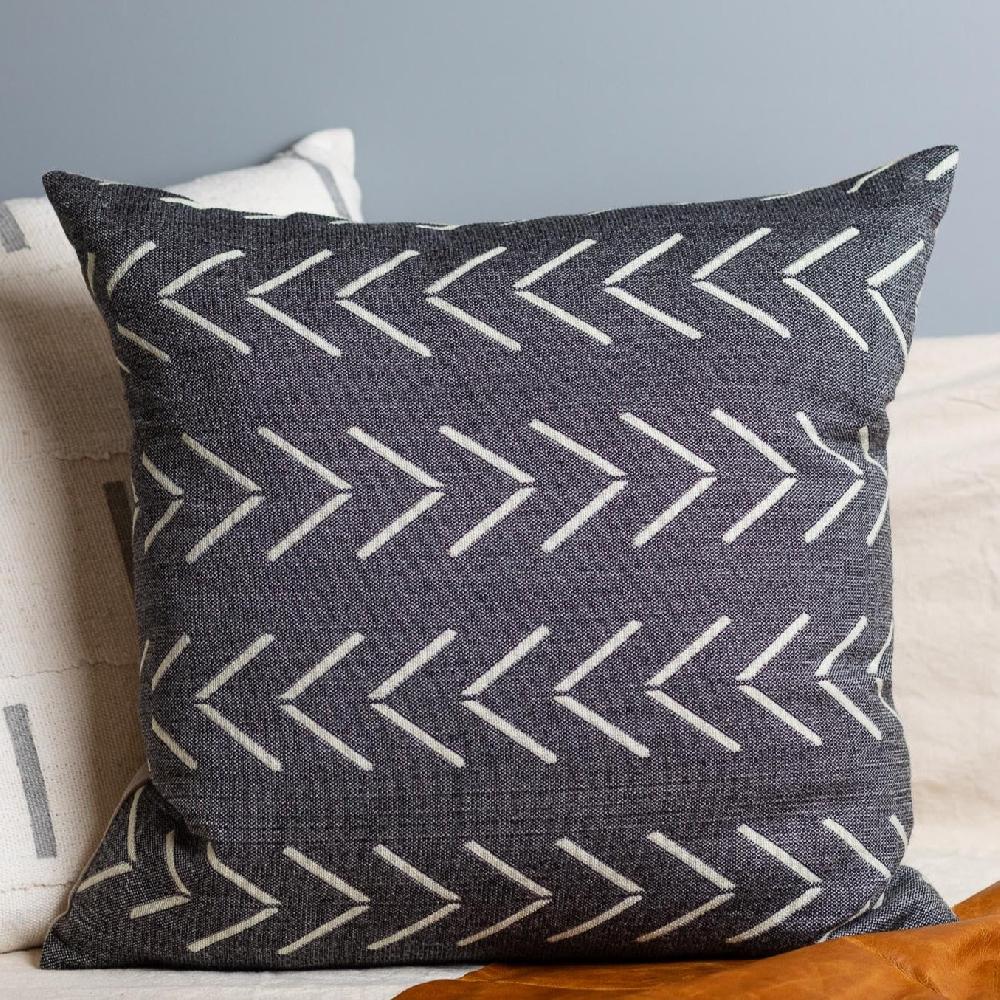 Be Home Alpaca Square Pillow Grey With Chevrons