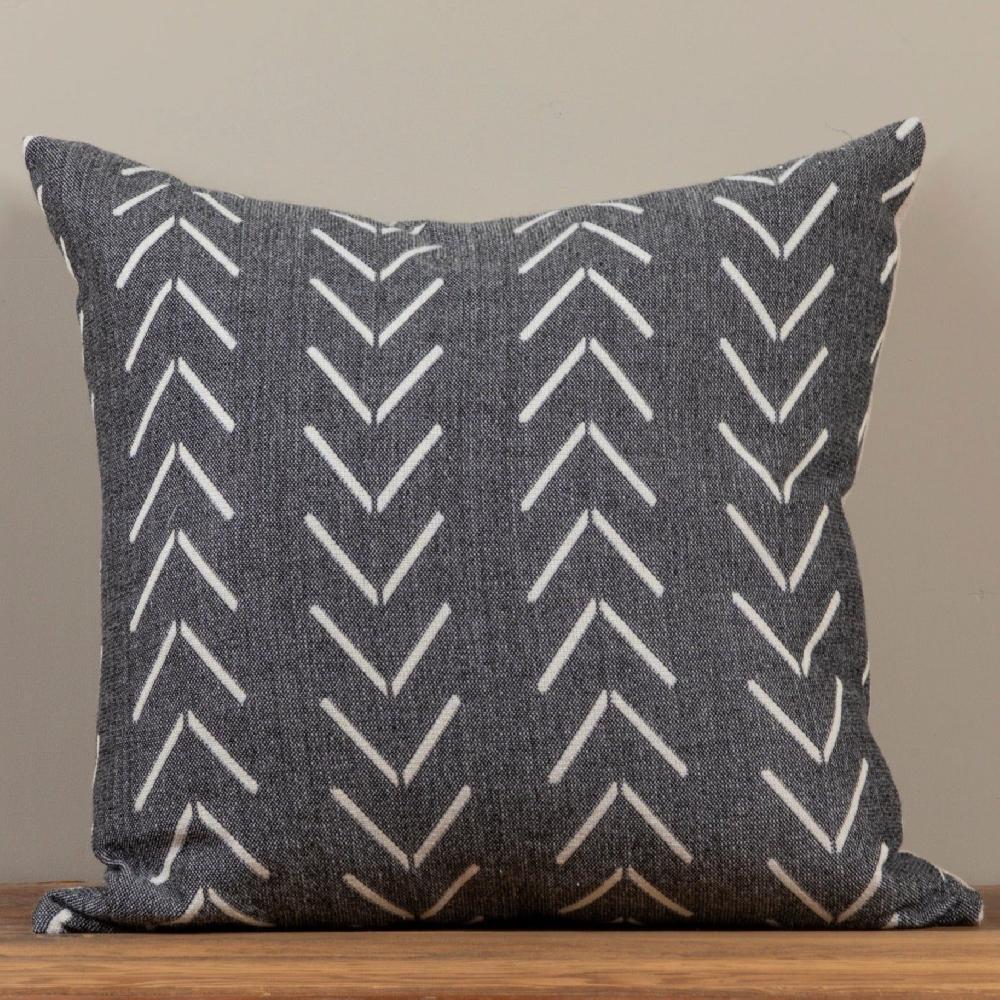 be home Alpaca Square Pillow Grey with Chevrons