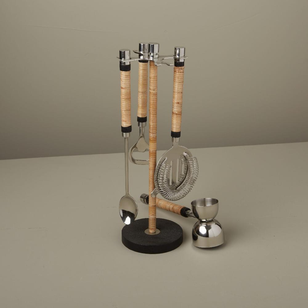 be home Arendal Rattan Hanging Bar Tool Set