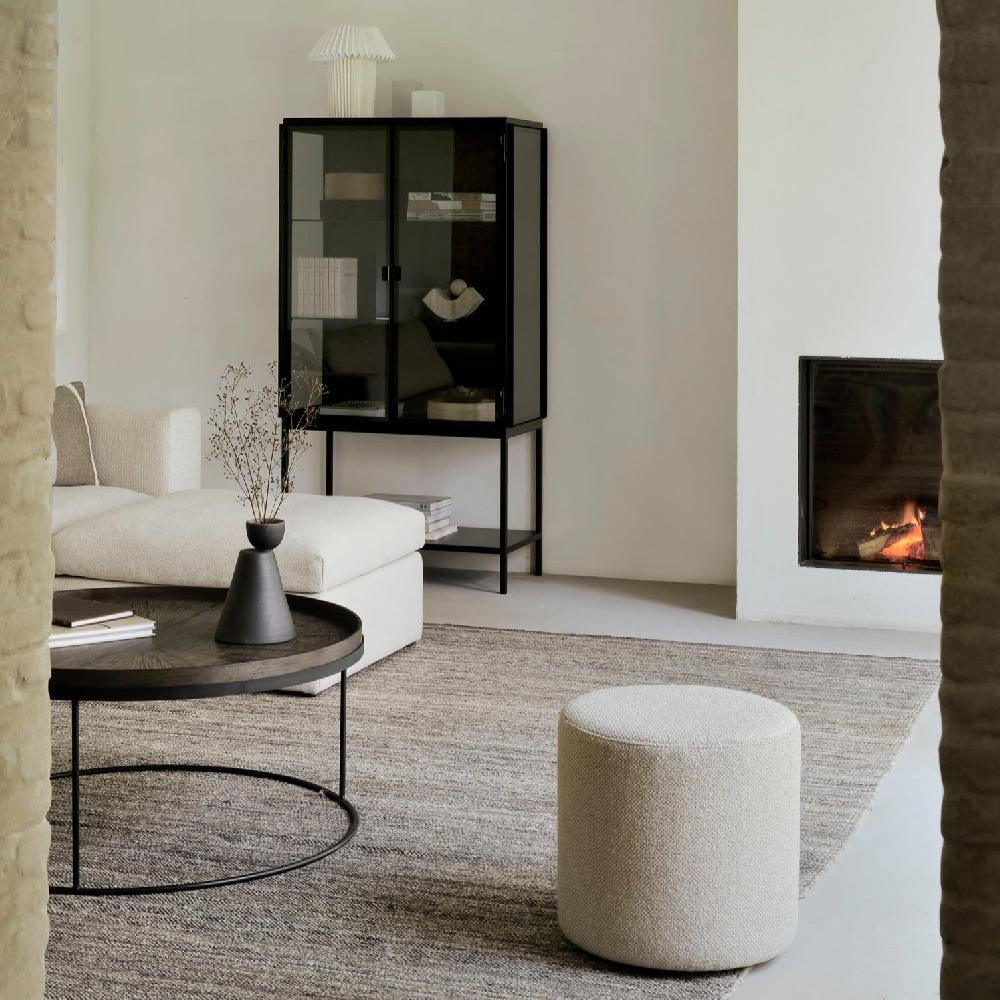 be home Barrow Pouf Off White 15.5"