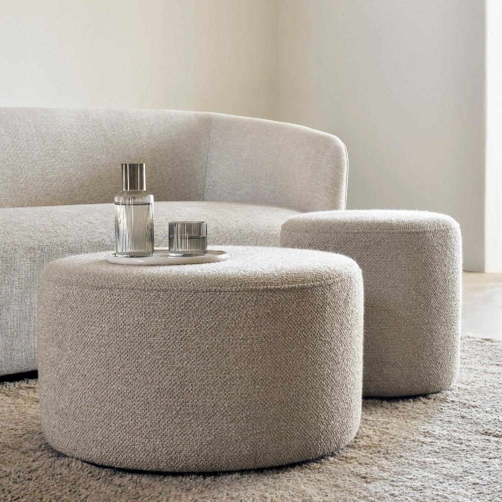 Be Home Barrow Pouf Off White 23.5"