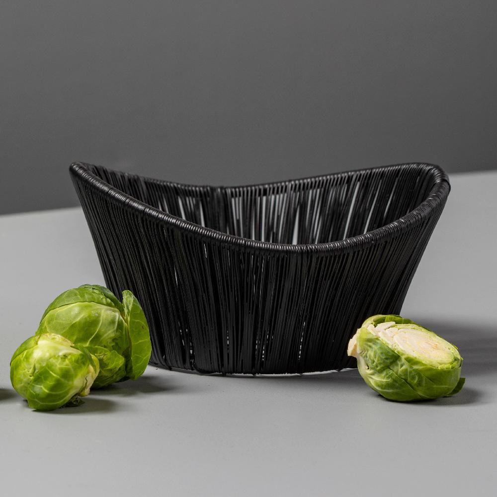 be home Black Rhythm Wire Basket Small