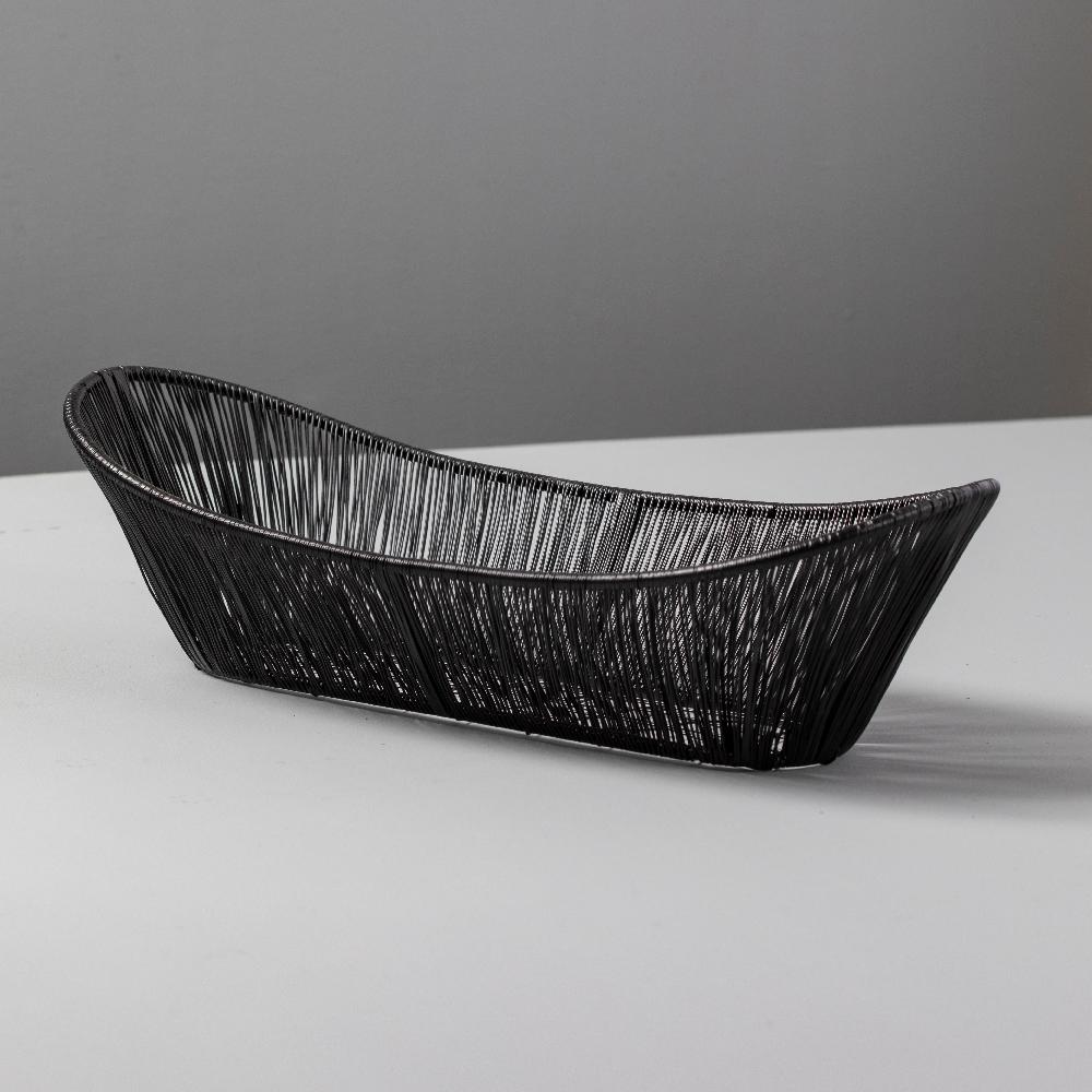 Be Home Black Rhythm Wire Oval Basket