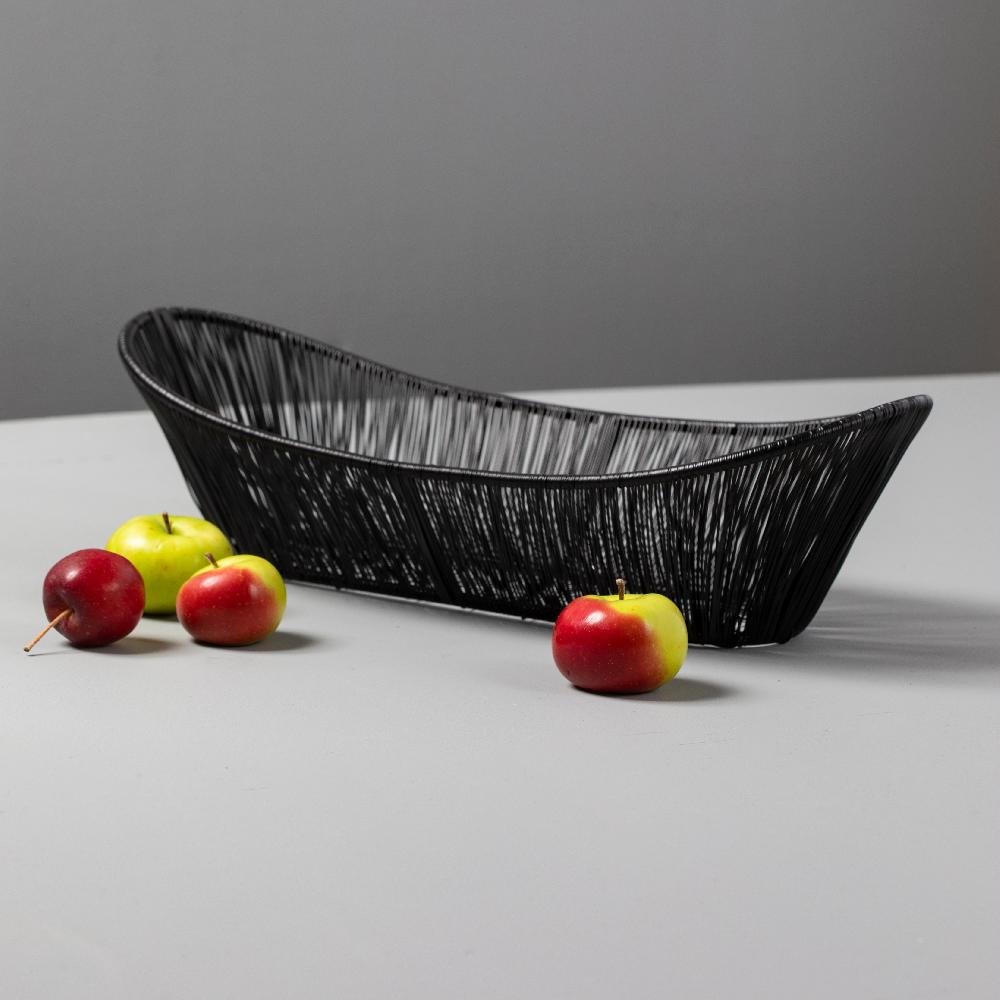 be home Black Rhythm Wire Oval Basket