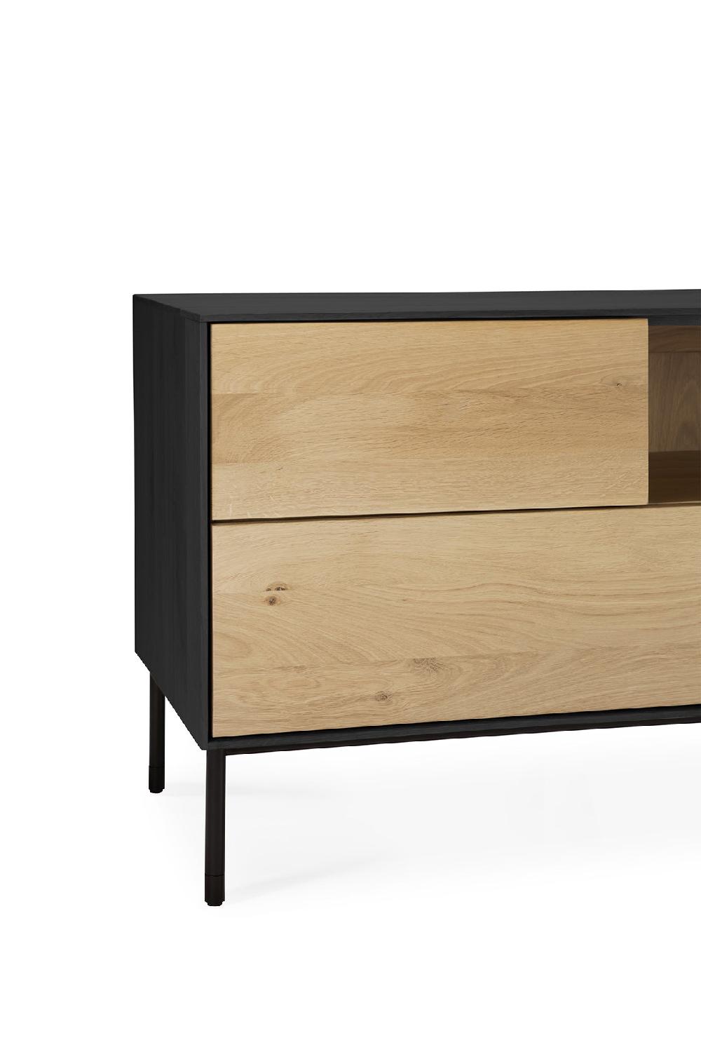 Be Home Blackbird Solid Black Oak Media Console