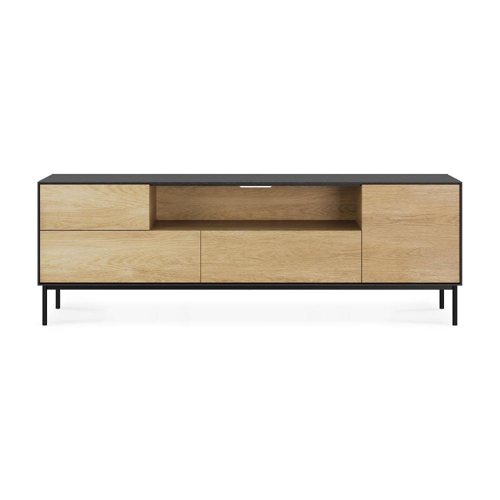 Be Home Blackbird Solid Black Oak Media Console
