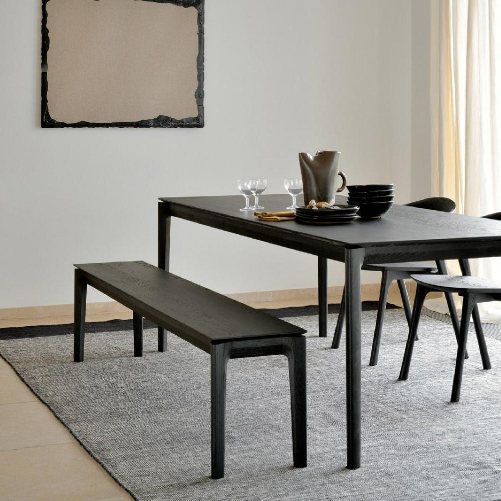 be home Bok Solid Black Oak Bench 58"