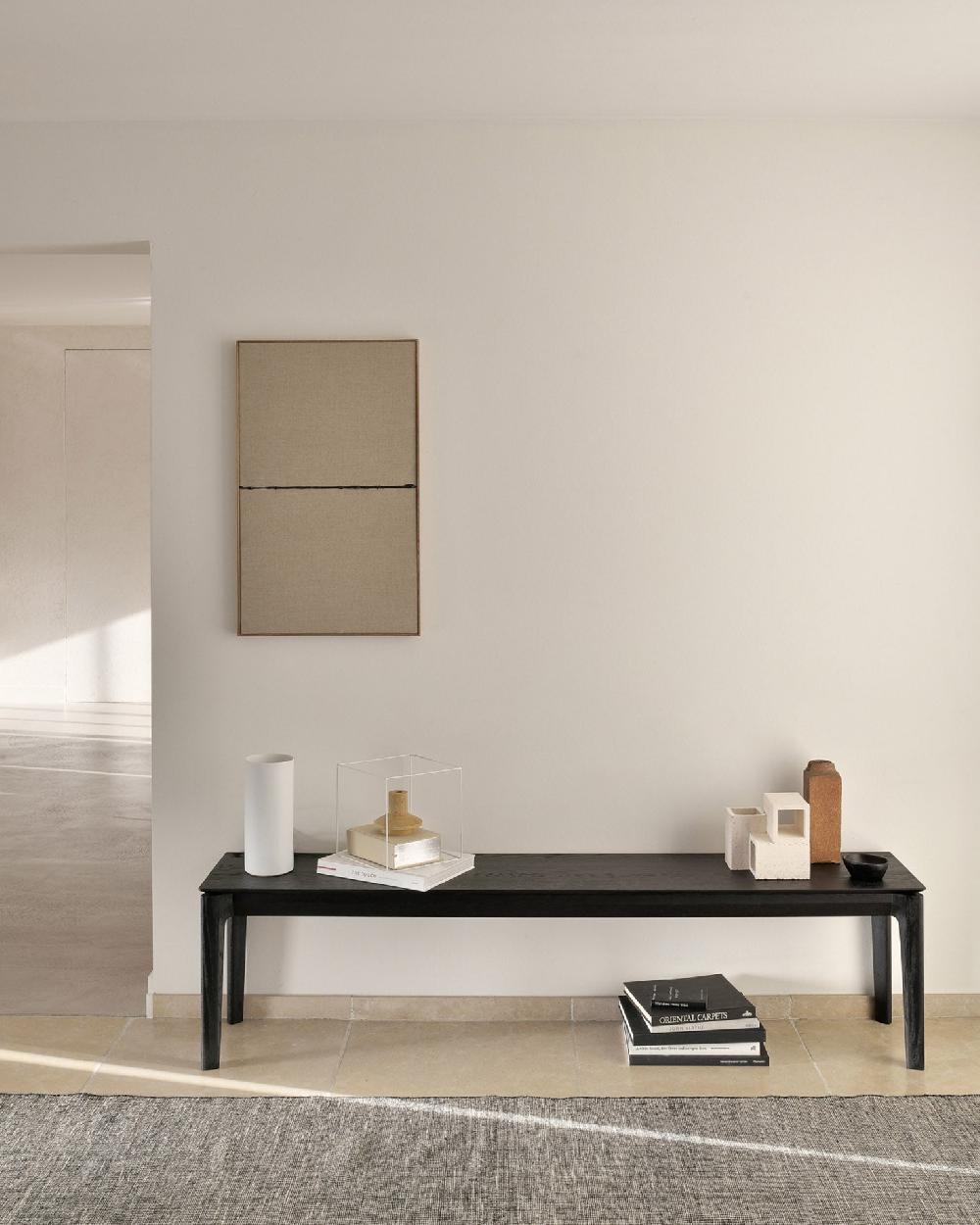 Be Home Bok Solid Black Oak Bench 66"