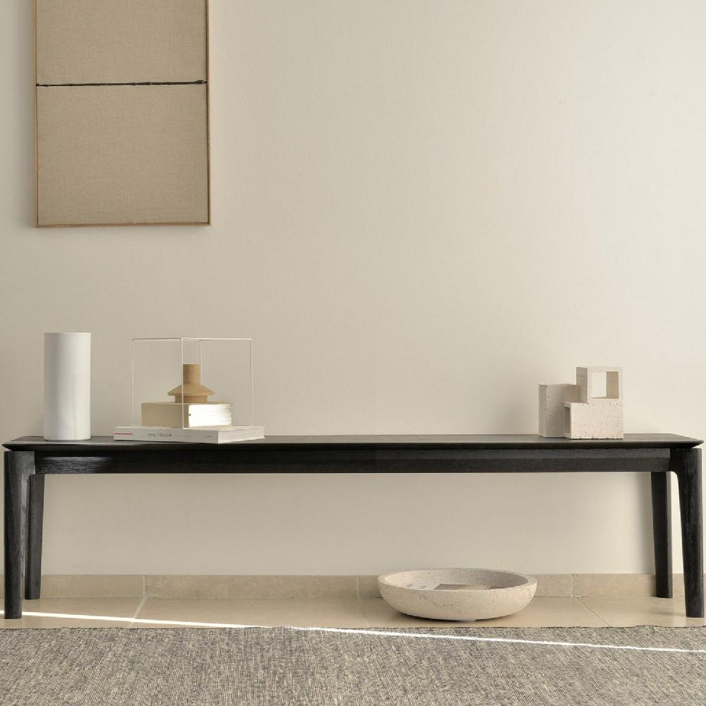 be home Bok Solid Black Oak Bench 66"