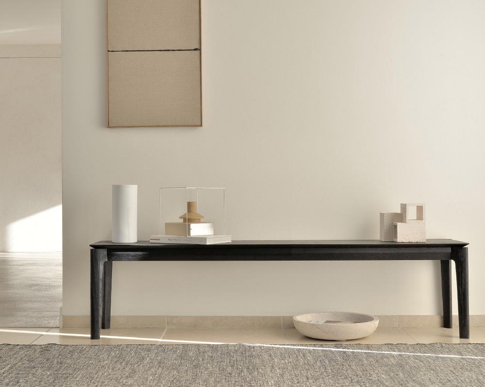 Be Home Bok Solid Black Oak Bench 73"