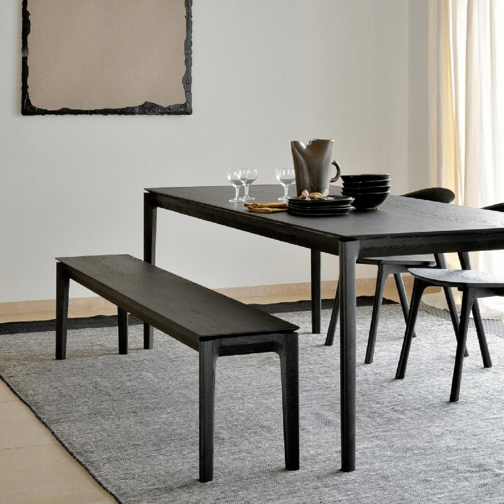 be home Bok Solid Black Oak Bench 73"