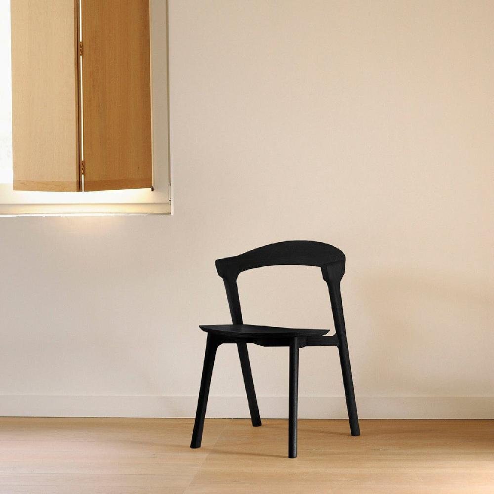 be home Bok Solid Black Oak Dining Chair