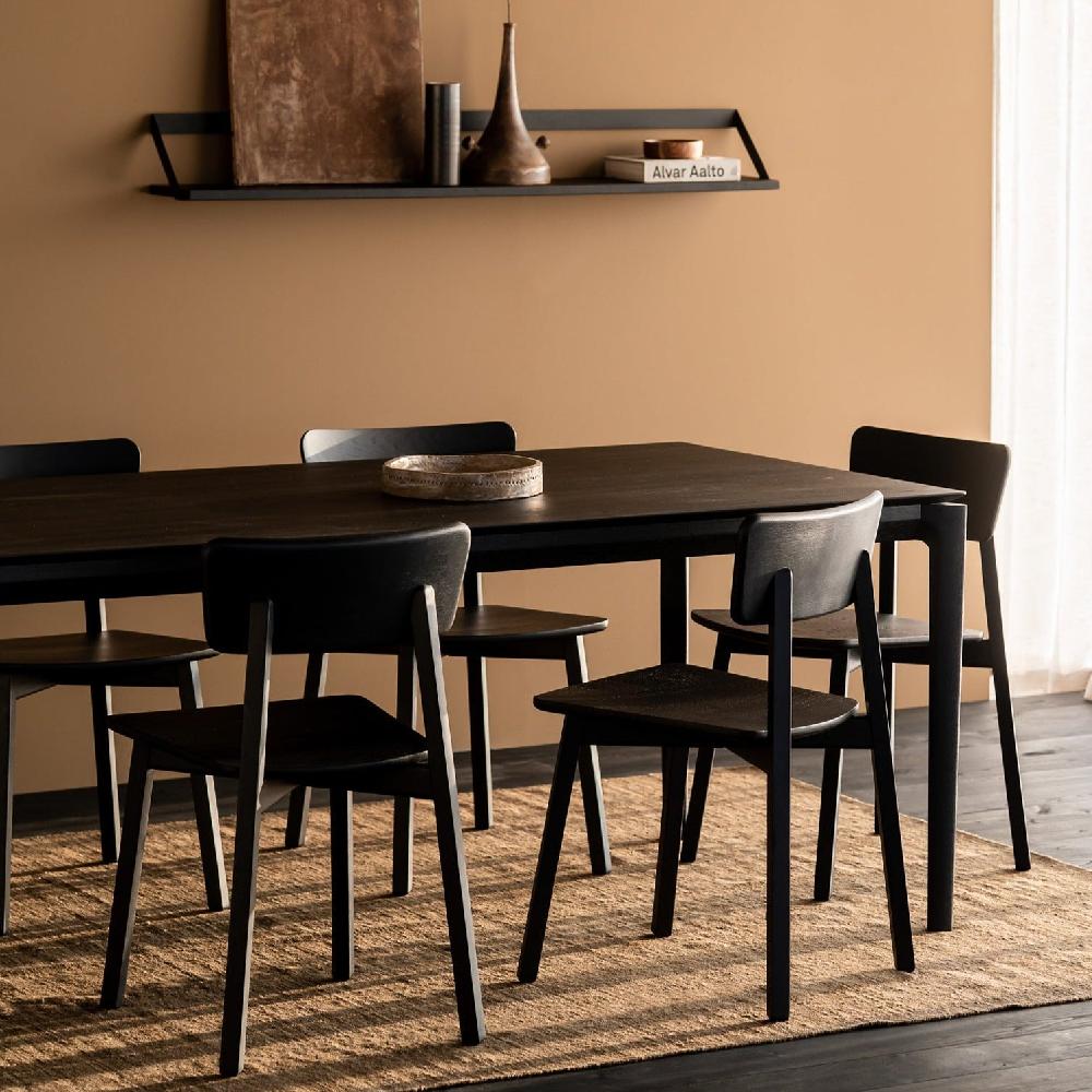 Be Home Bok Solid Black Oak Dining Table 79"