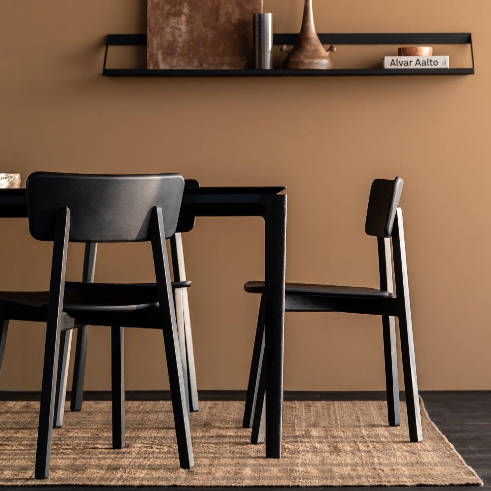 Be Home Bok Solid Black Oak Dining Table 79"