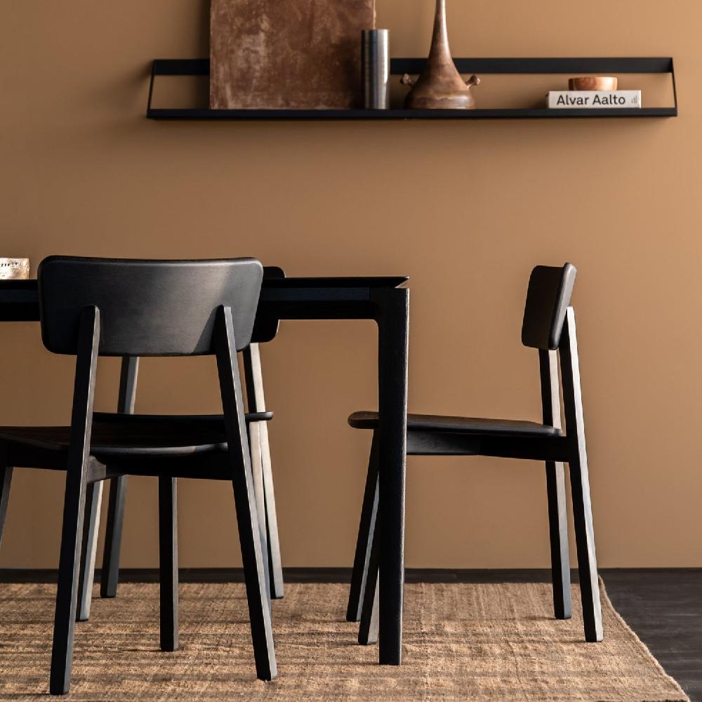 Be Home Bok Solid Black Oak Dining Table 87"