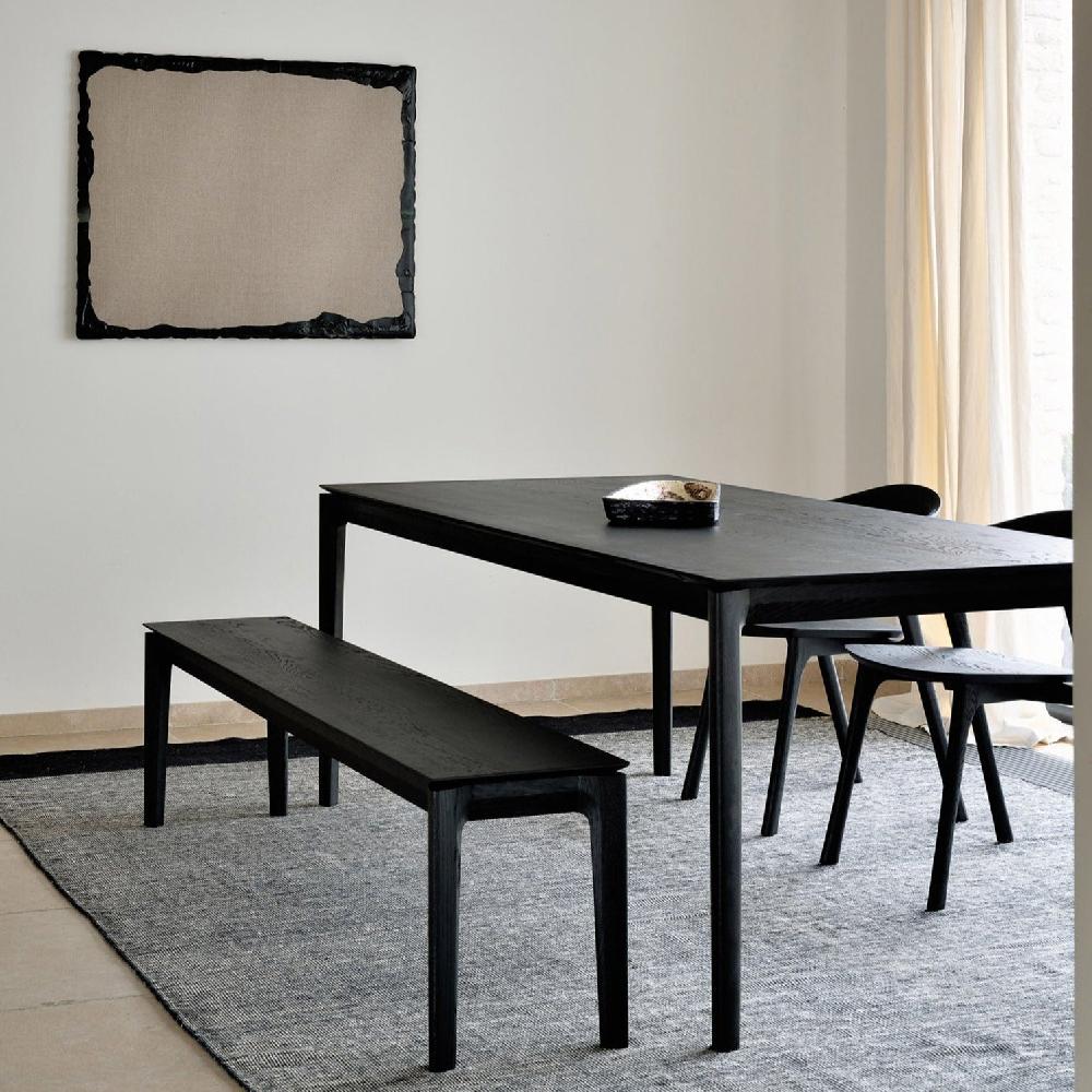 Be Home Bok Solid Black Oak Dining Table 87"
