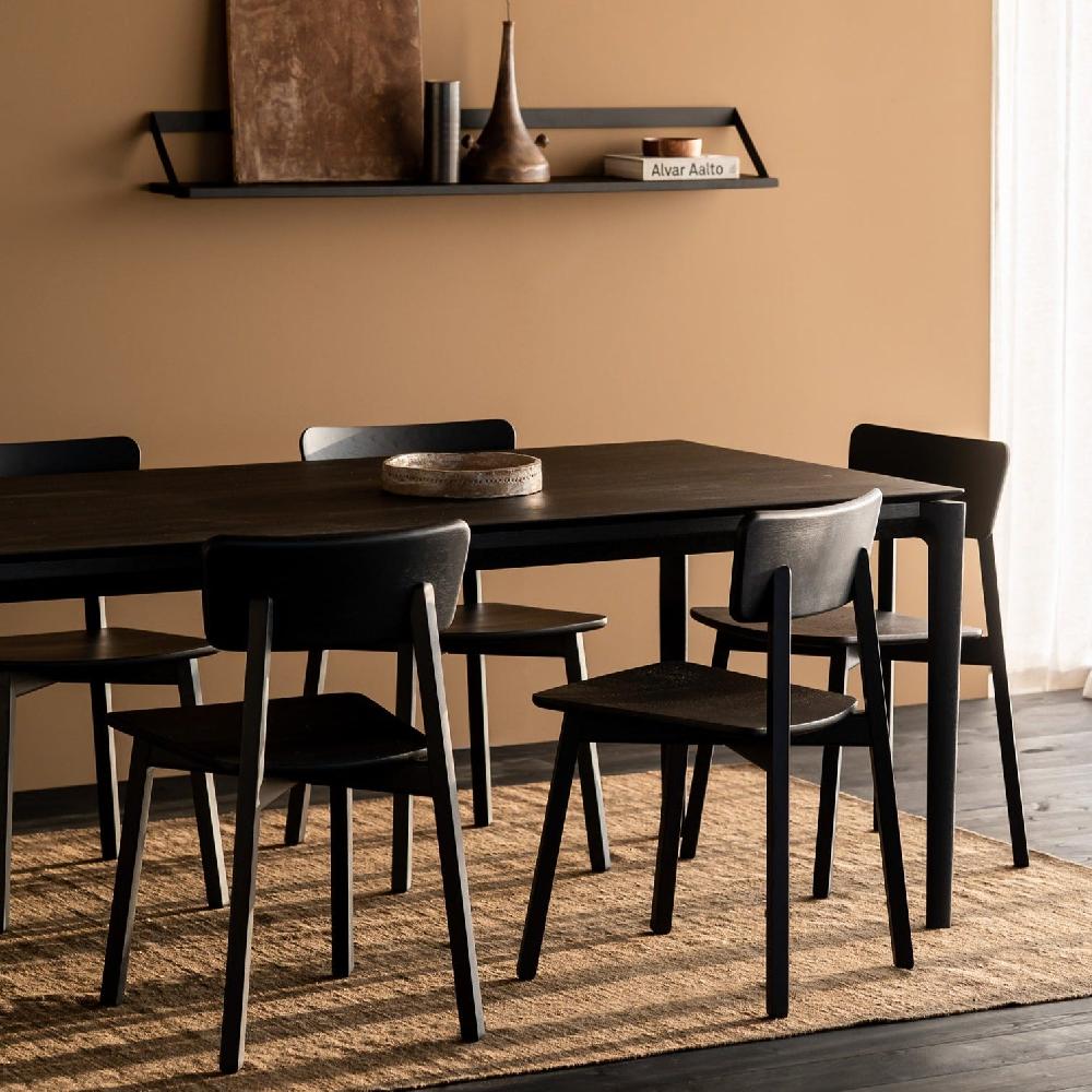 Be Home Bok Solid Black Oak Dining Table 94.5"