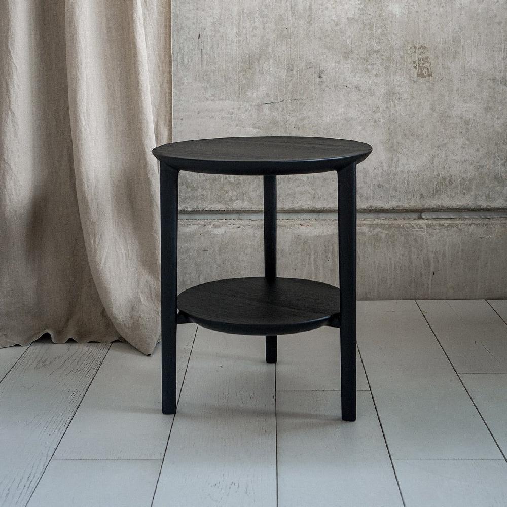 Be Home Bok Solid Black Oak Side Table