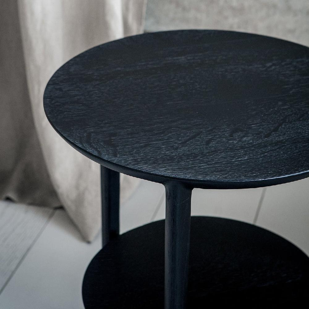 Be Home Bok Solid Black Oak Side Table