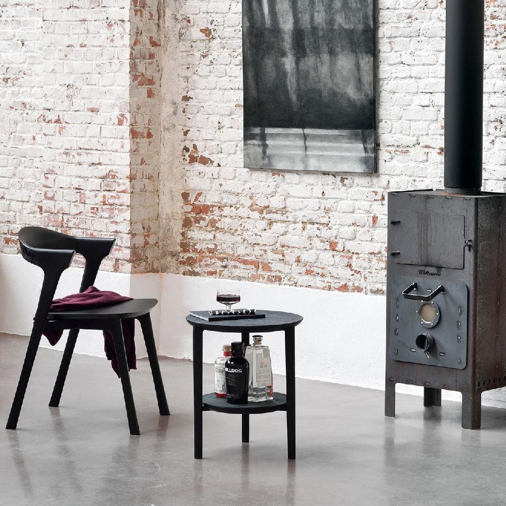 be home Bok Solid Black Oak Side Table