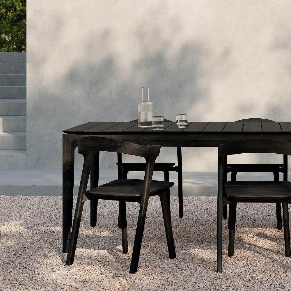 be home Bok Solid Black Teak Outdoor Dining Chair