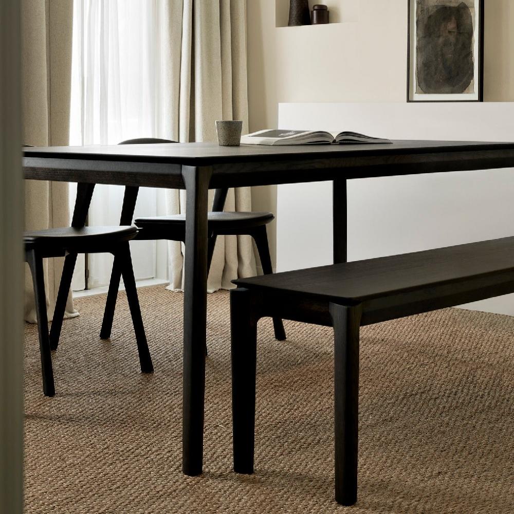 be home Bok Solid Brown Oak Bench 58"