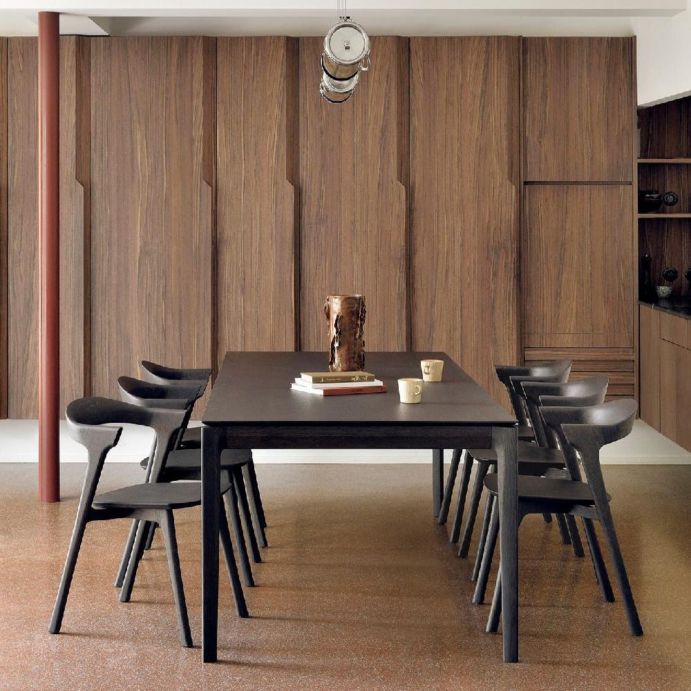 be home Bok Solid Brown Oak Dining Table 94.5"