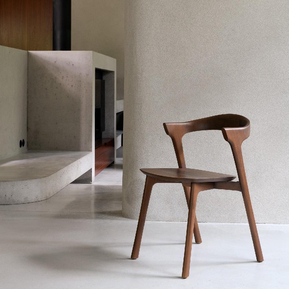 be home Bok Solid Brown Teak Dining Chair