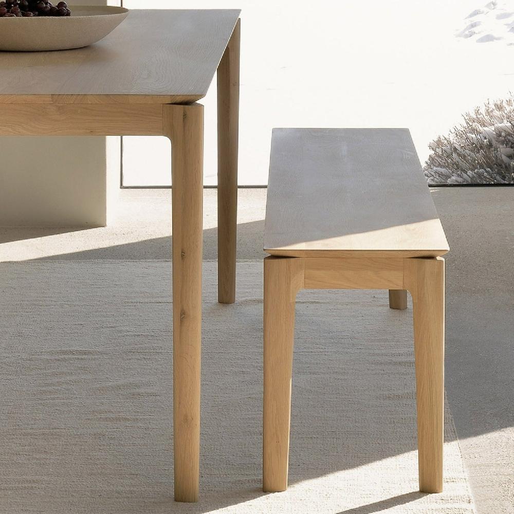 be home Bok Solid Oak Bench 58"