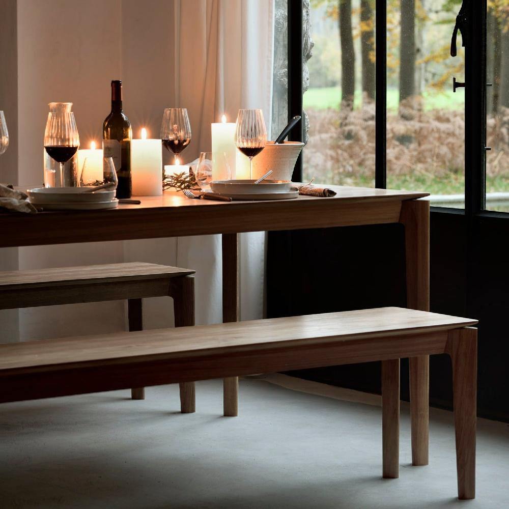 be home Bok Solid Teak Bench 66"