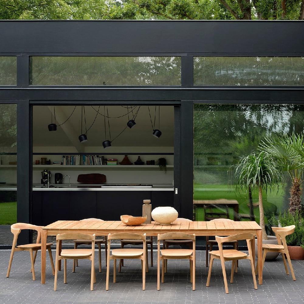 be home Bok Solid Teak Outdoor Dining Table 118"