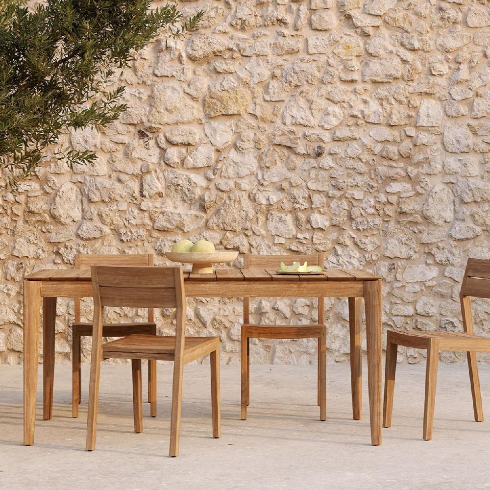 be home Bok Solid Teak Outdoor Dining Table 64"