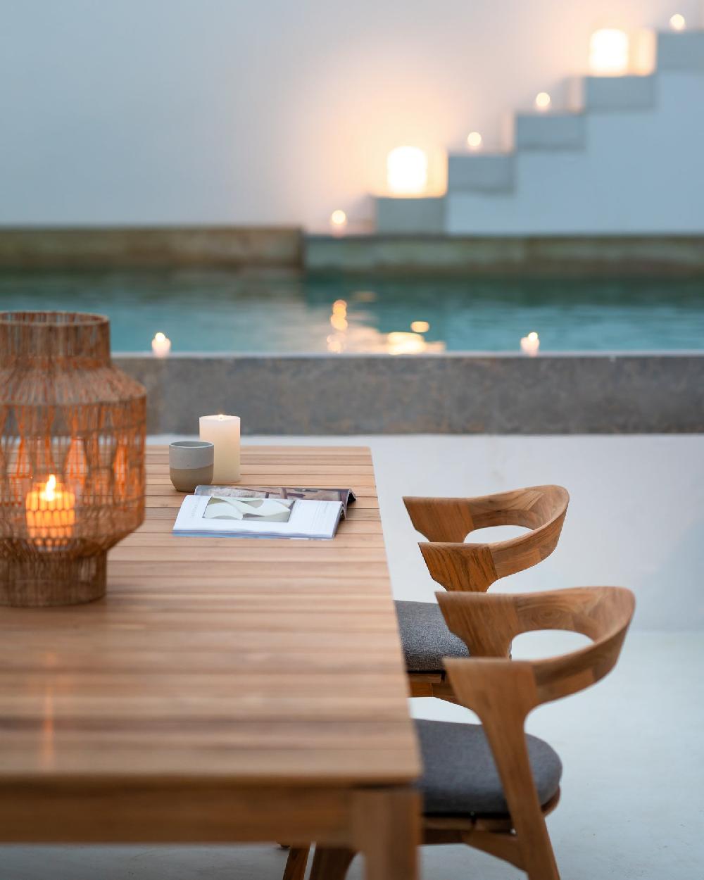 Be Home Bok Solid Teak Outdoor Dining Table 98"