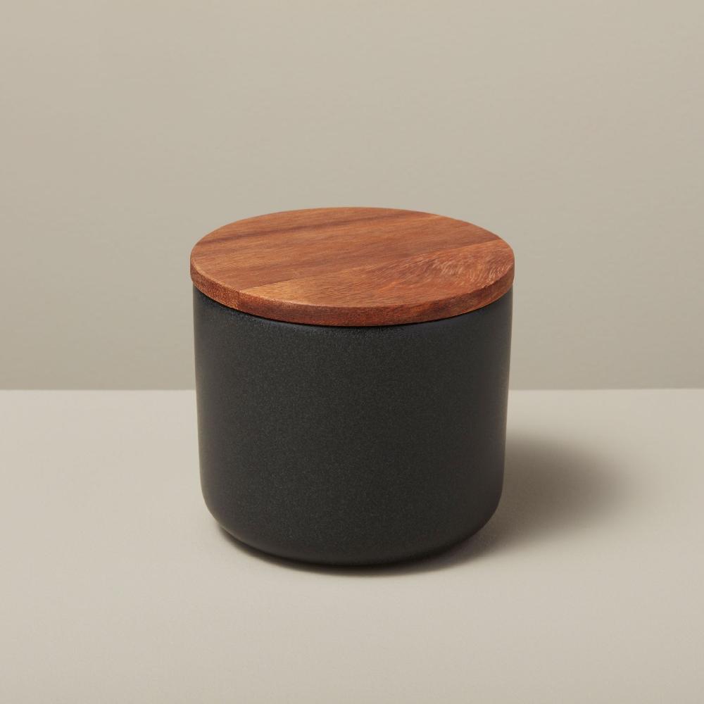 be home Brampton Stoneware Medium Canister Black