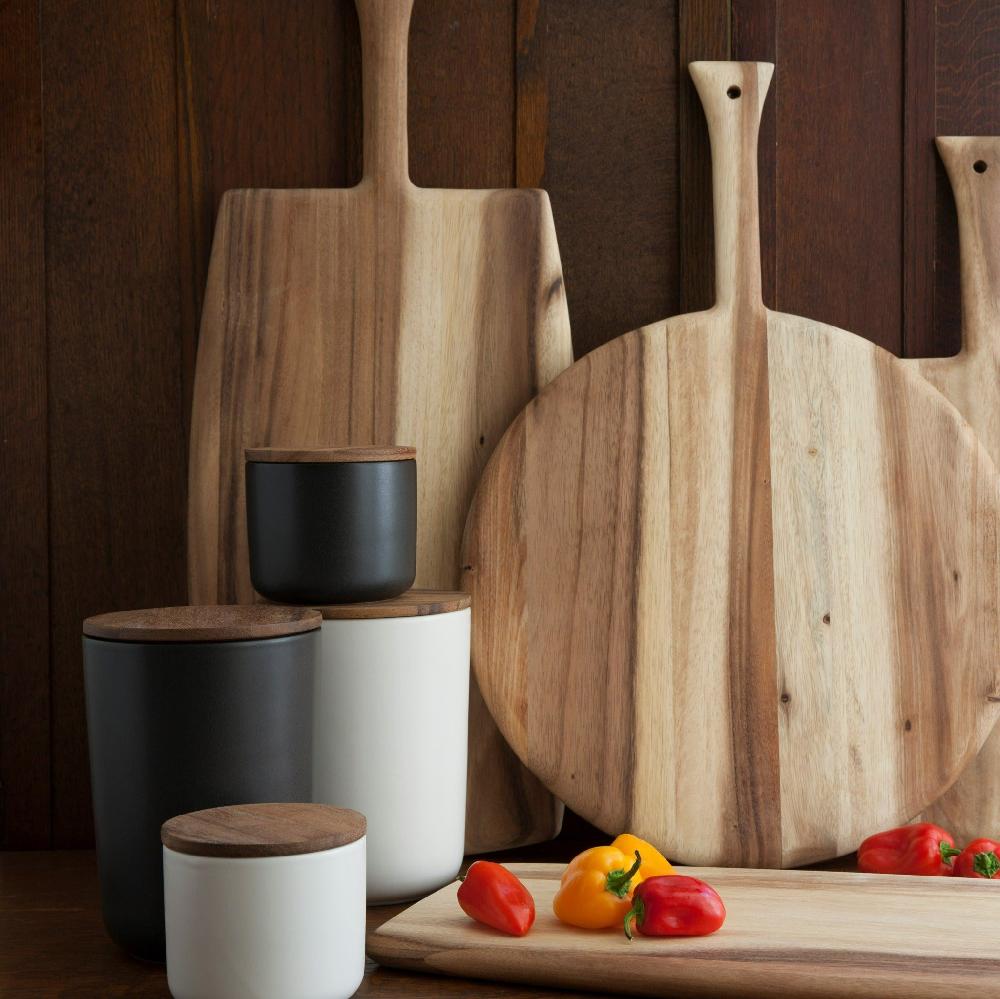 Be Home Brampton Stoneware Medium Canister White