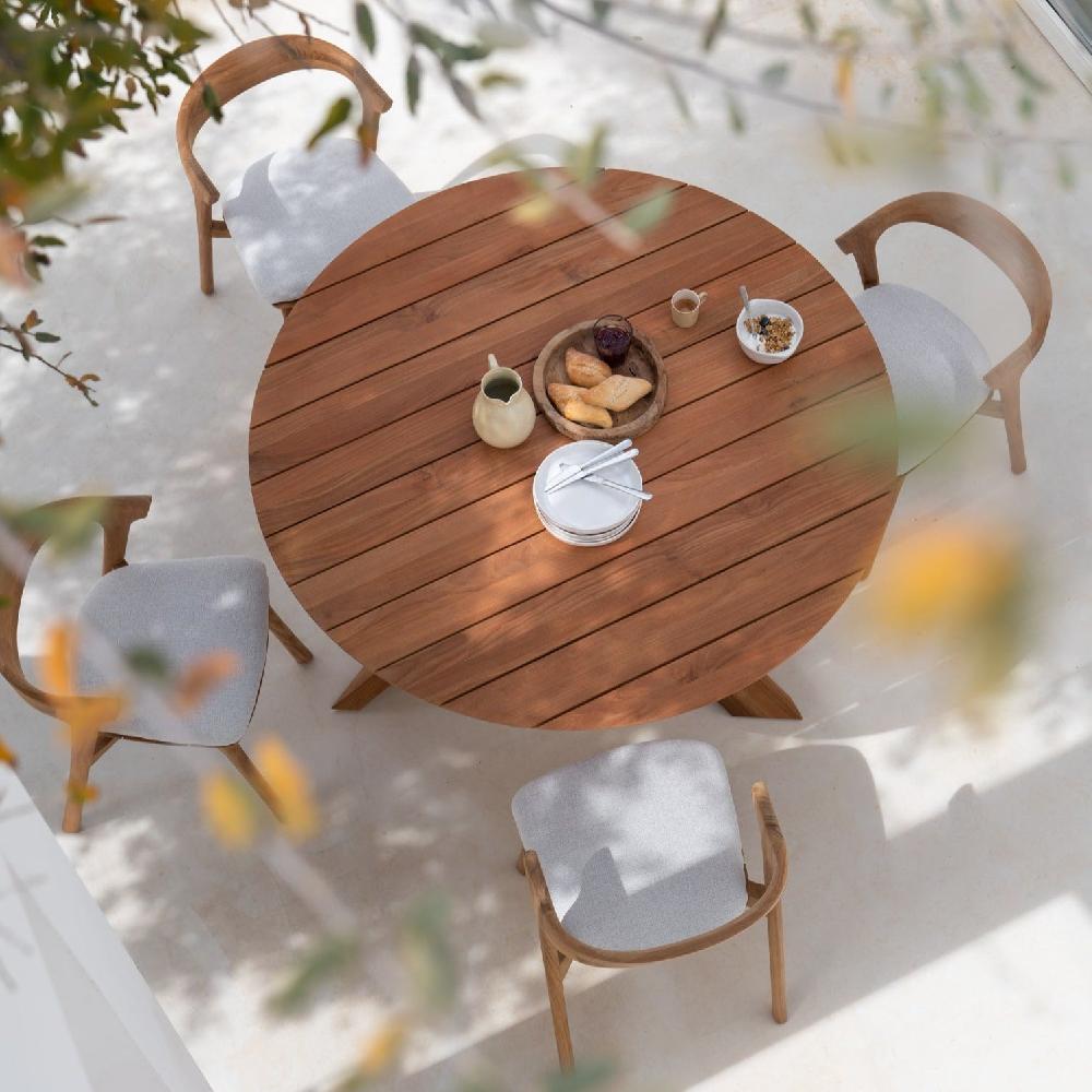 Be Home Circle Solid Teak Outdoor Dining Table 54"