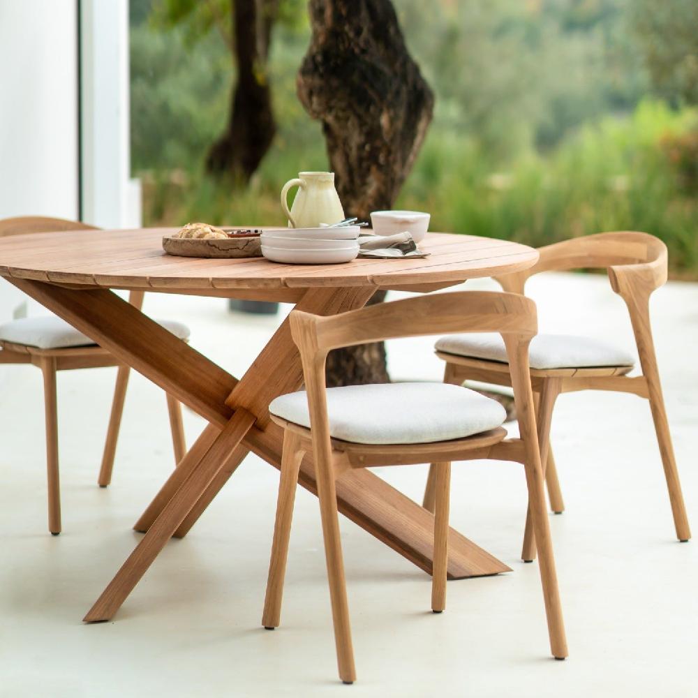 be home Circle Solid Teak Outdoor Dining Table 54"