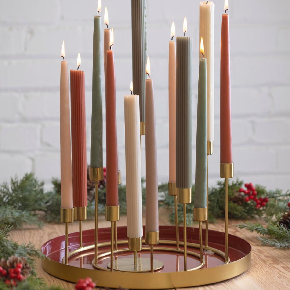 Be Home Classic Taper Candle Set Of 2 Clay