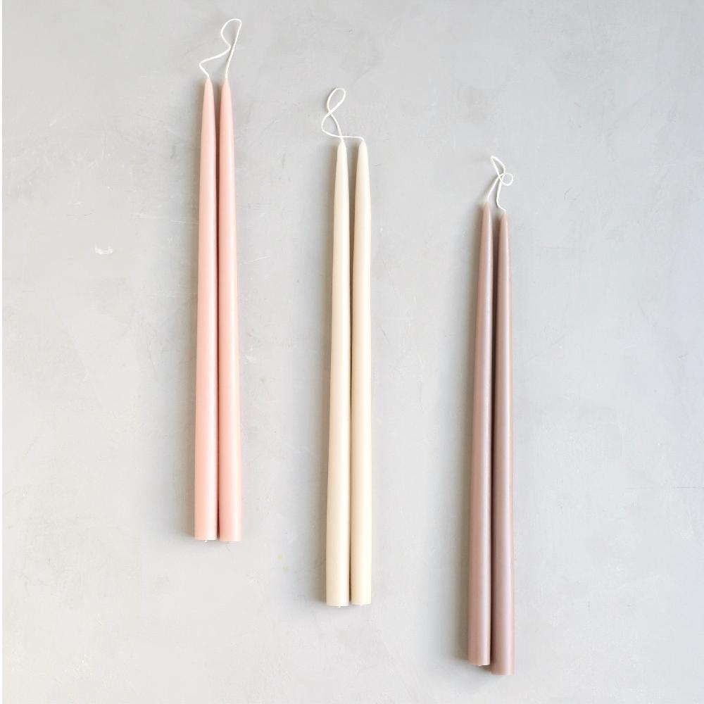 Be Home Classic Taper Candle Set Of 2 Greige