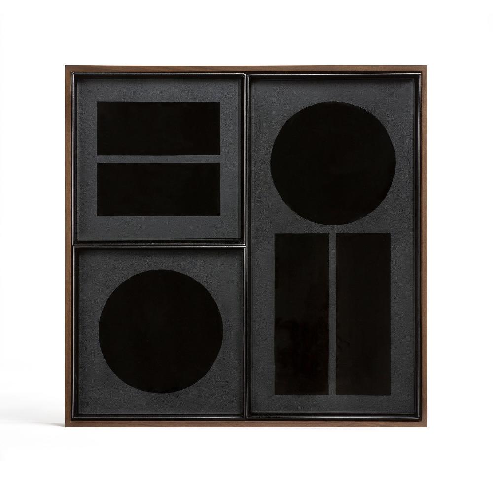 Be Home Desk Organiser Set Glass Walnut Holder