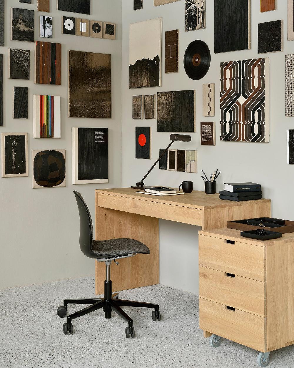 Be Home Desk Organiser Set Glass Walnut Holder