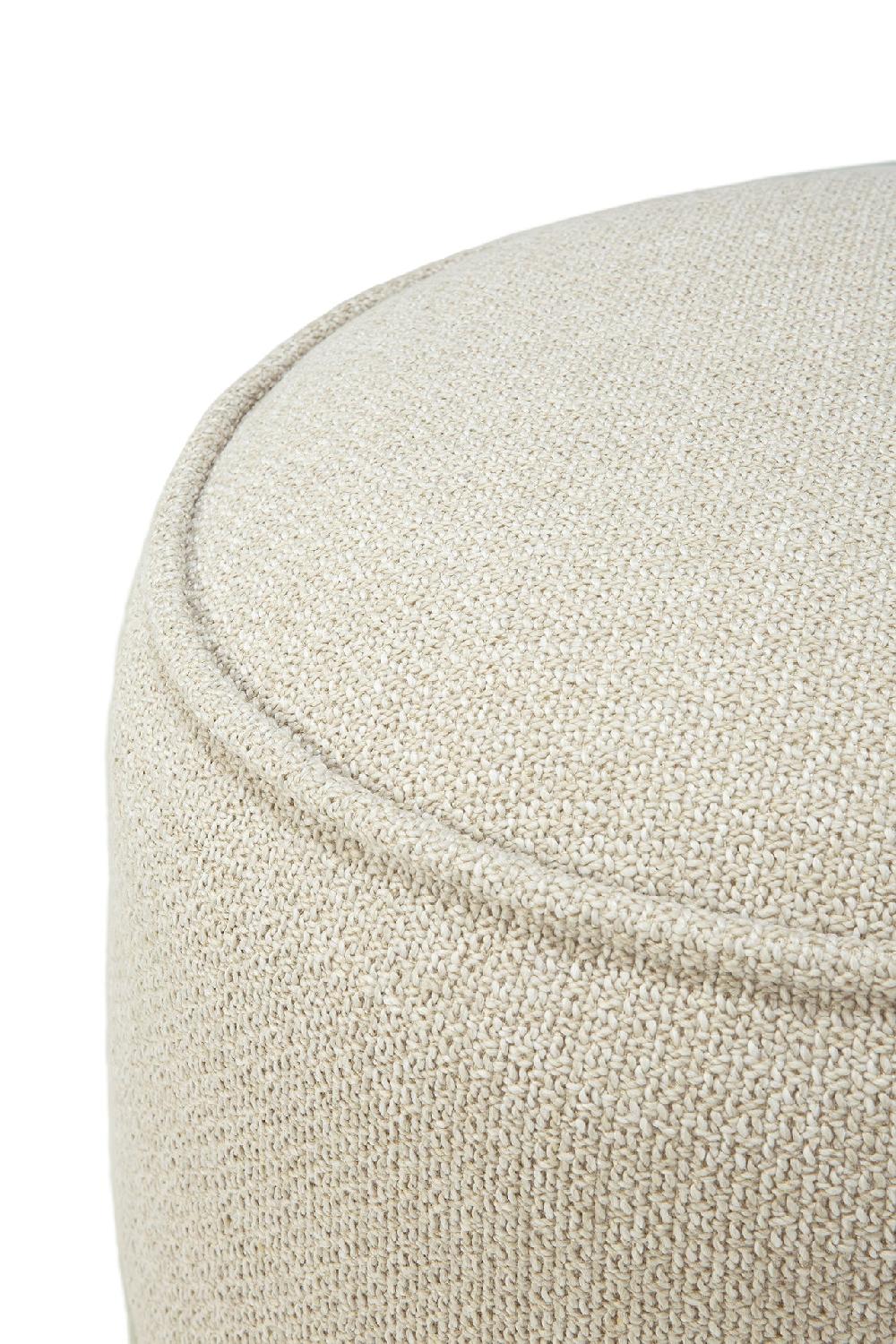 Be Home Donut Outdoor Pouf Natural Check Fabric