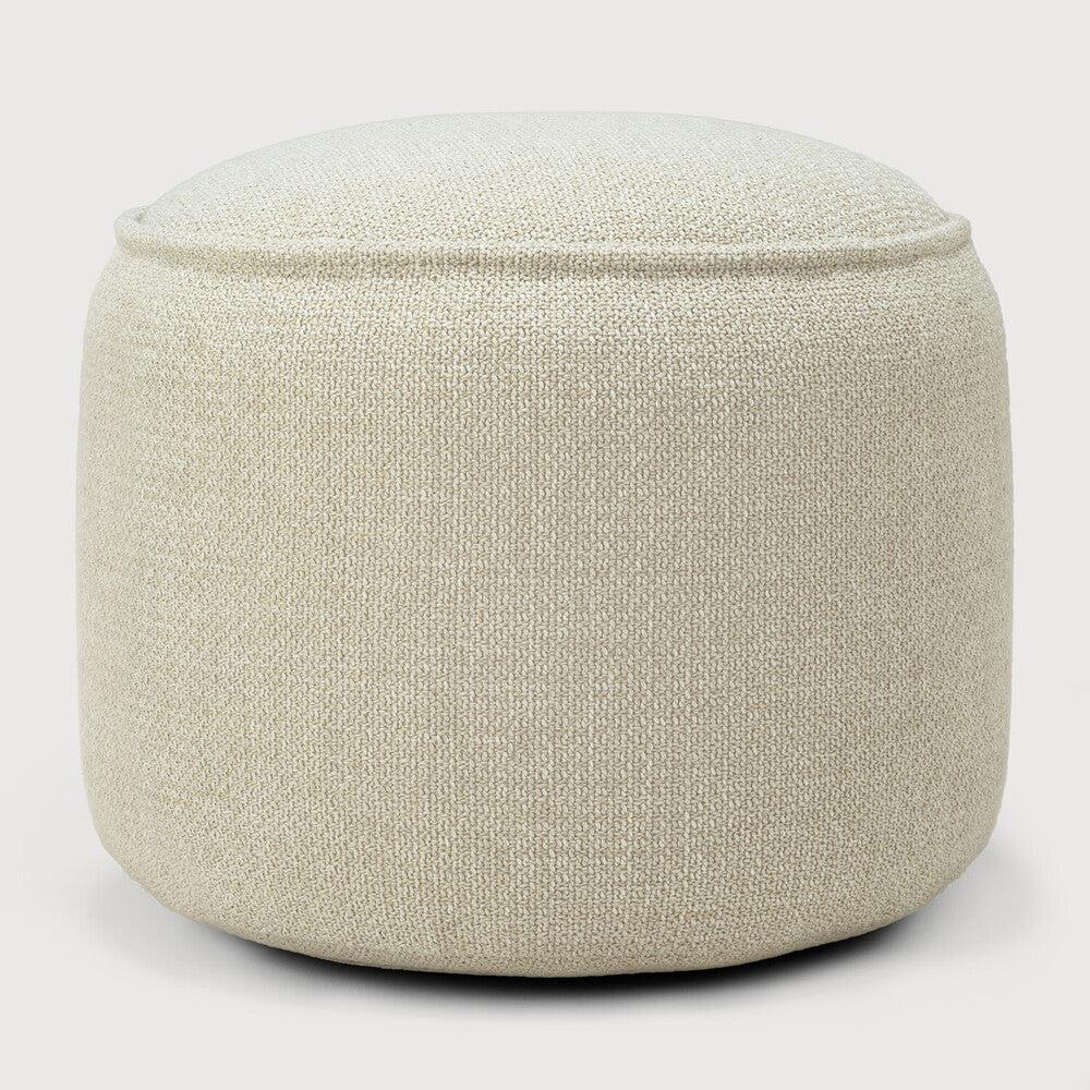 be home Donut Outdoor Pouf Natural Check Fabric