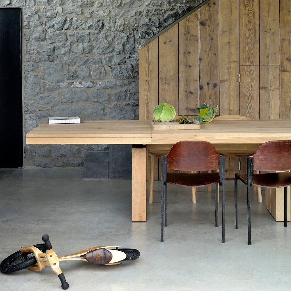 be home Double Extendable Dining Table Oak