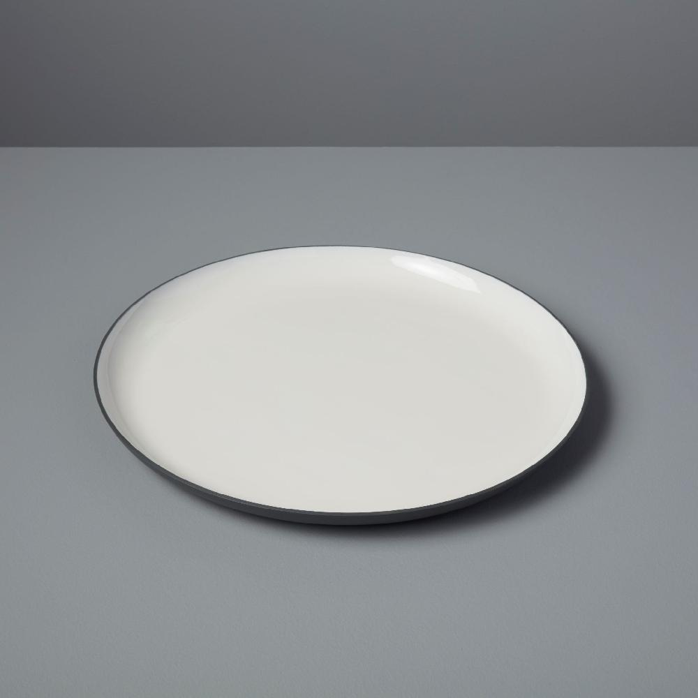 be home Easton Medium Round Platter Graphite