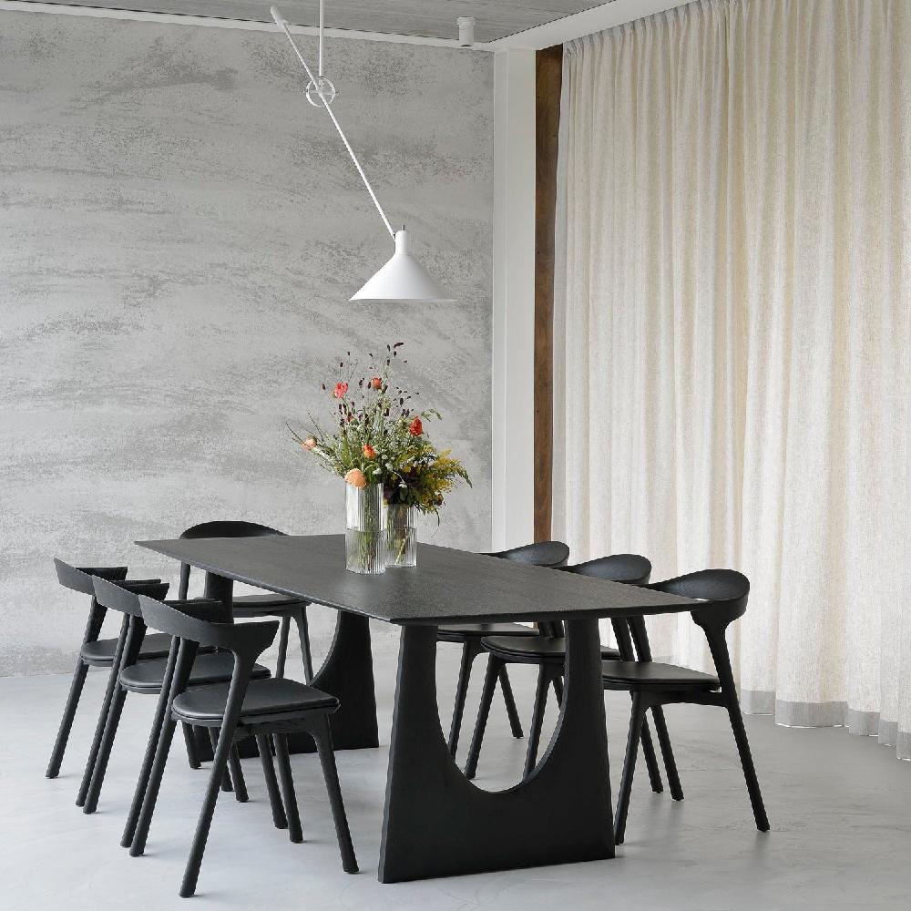 be home Geometric Black Oak Dining Table 87"